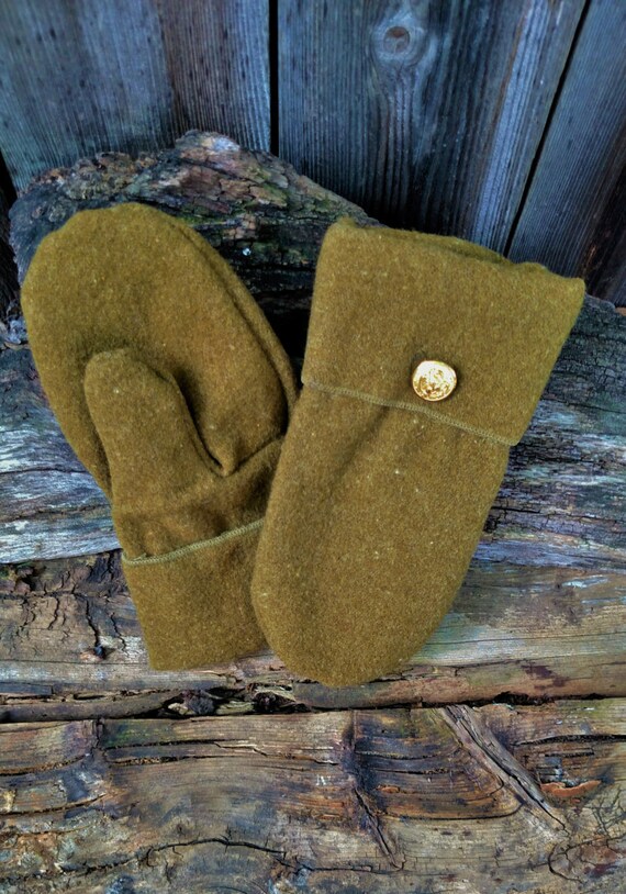 Handcrafted Army Blanket Wool Mittens