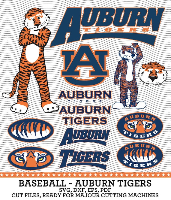 Download Auburn Tigers Baseball Logo SVG dxf eps PDF by SVGsilhouetteDXF