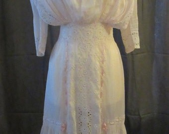 Edwardian Light Pink Cotton Day Dress