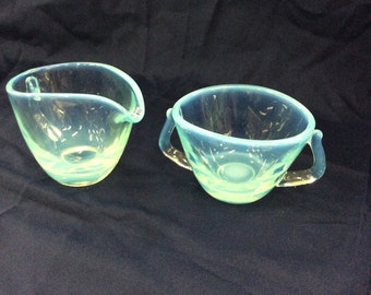 Duncan Miller Seascape sugar and creamer set