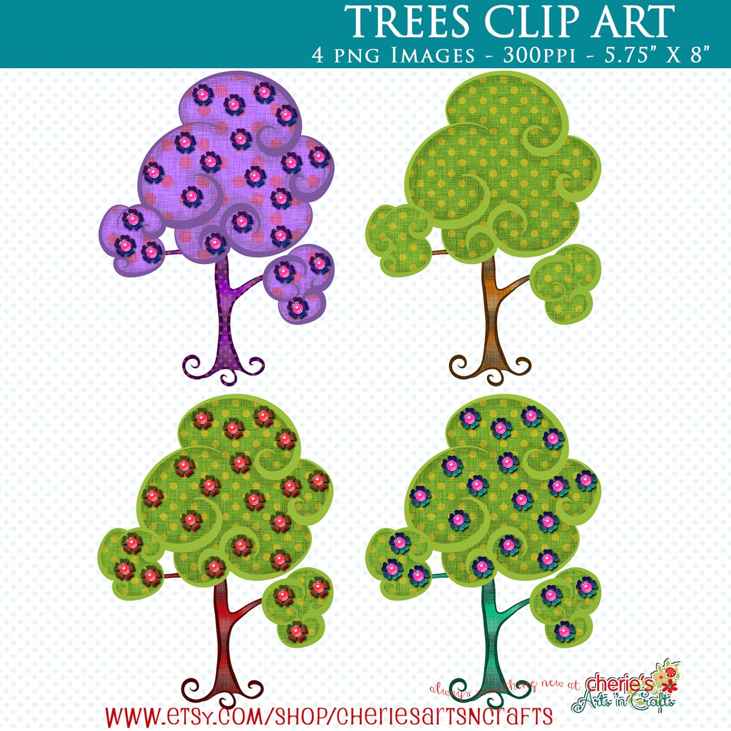 Trees Clip Art Whimsical Trees Clip Art Trees Graphics