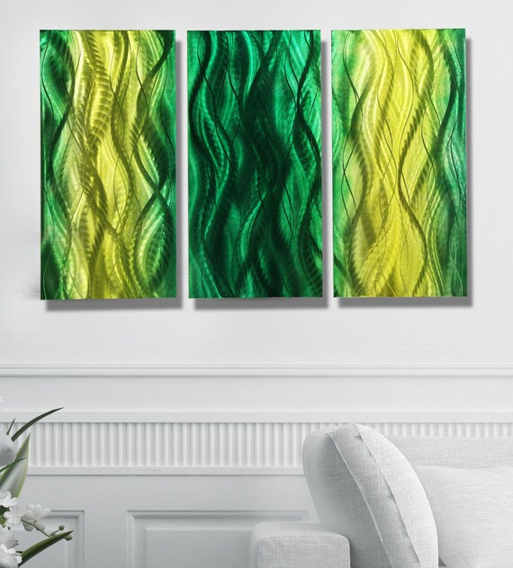 Green Nature Abstract Metal Art Modern Wall Decor Metal