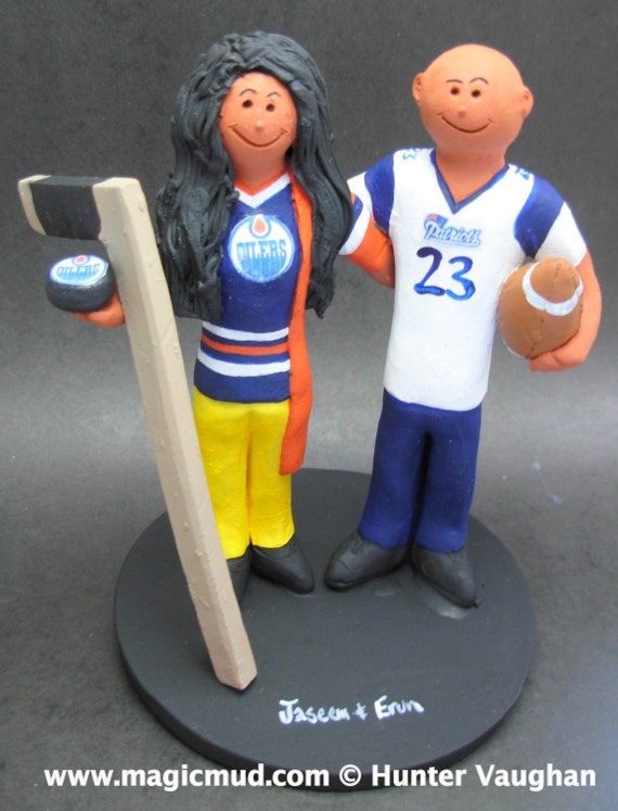  Edmonton  Oilers Hockey Wedding  Cake  Topper  Hockey Bride and