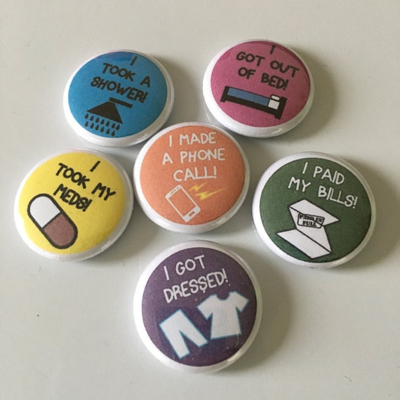 Adulting Achievements Set of Six one-inch pin buttons