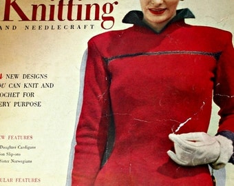 Knitting Patterns Sweaters Cardigans and Accessories 1949 Men Women Children Smart Knitting 6th Edition Vintage Paper Original NOT a PDF