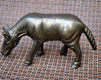 Brass Horse Figurine Vintage Standing