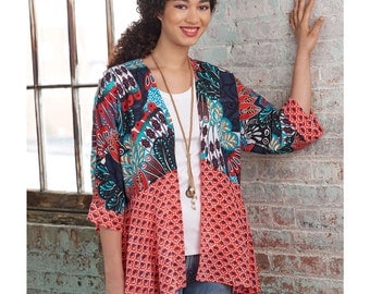Woman’s Kimono Jacket, Simplicity 8172 Misses' Kimonos with Length and Trim Variations- Easy to Sew Sewing pattern XSS-XXL new uncut