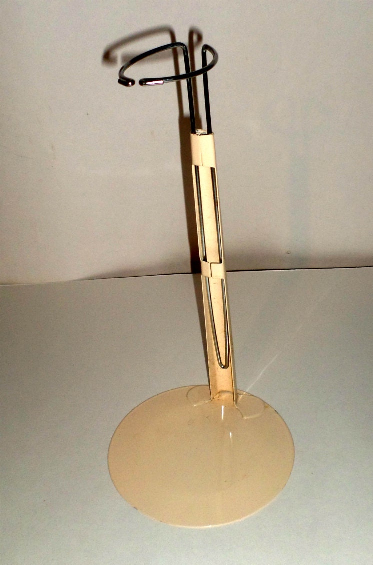 Vintage Metal Doll Stand Adjustable Doll Stand Round Metal