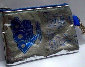 Key Chain Purse - UPCYCLED Pop Tart bag RECYCLED into a coin purse with Lobster Clasp Key Chain