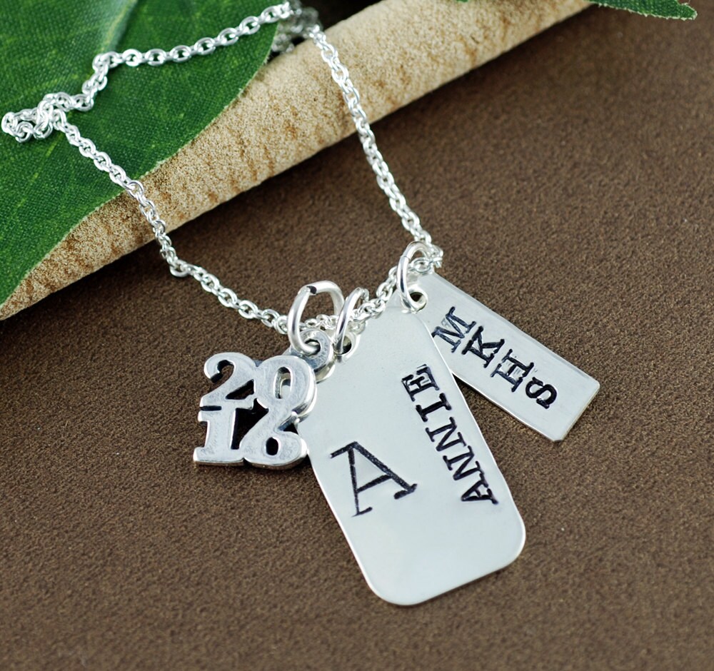High School Graduation Necklace Personalized by AnnieReh on Etsy