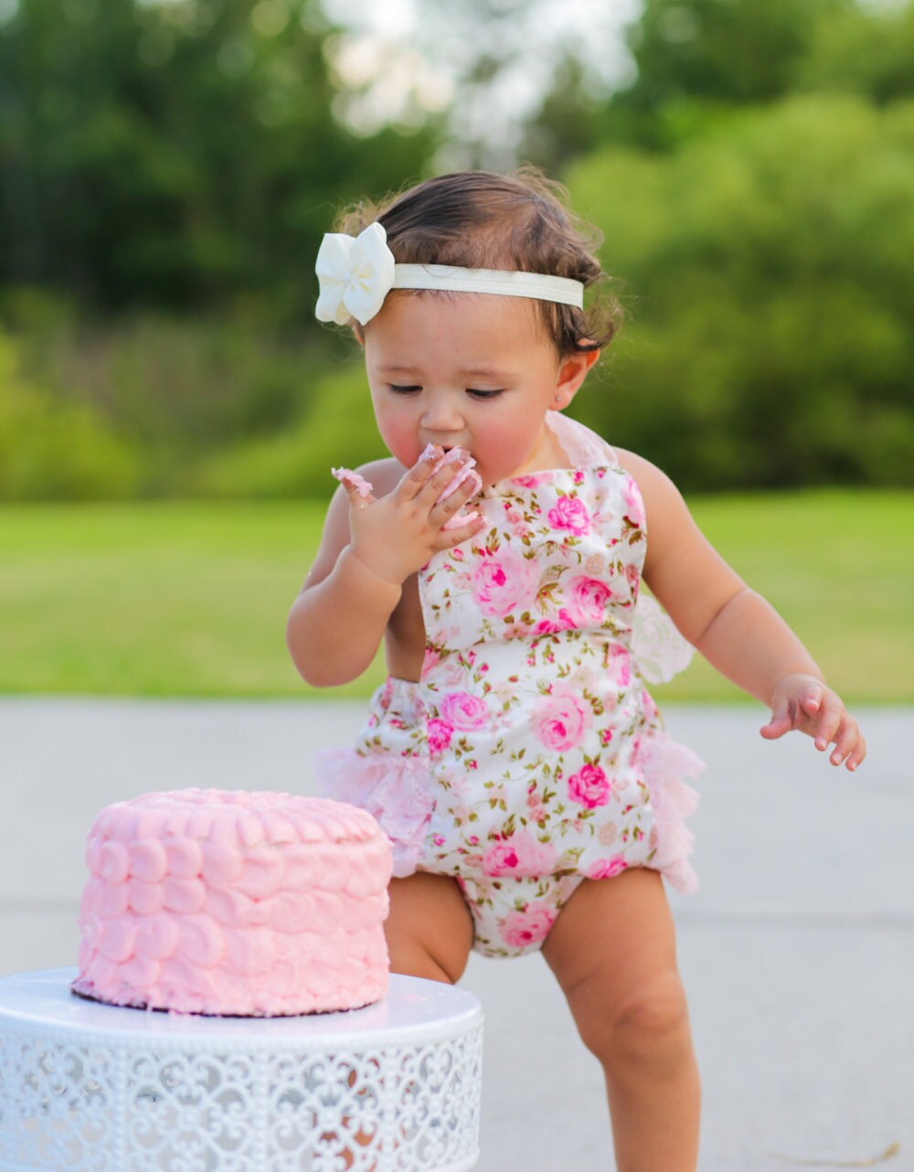 Floral Romper Baby Romper Floral Girls Sunsuit by jamiepowell