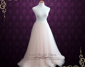 Blush Pink Soft Tulle Wedding Skirt | A-line Wedding Dress Skirt | Soft Tulle Bridal Skirt | Tulle skirt with Train | Aria