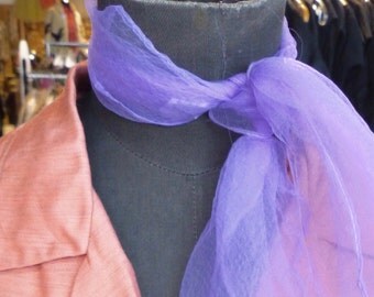 1 Sheer 1950s Purple Rockabilly Scarf #R3 // 50s 60s Sheer Scarf // Free shipping