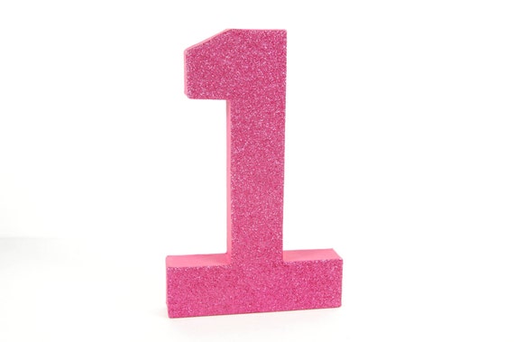 Pink Glitter Number 1 First Birthday Party Decor
