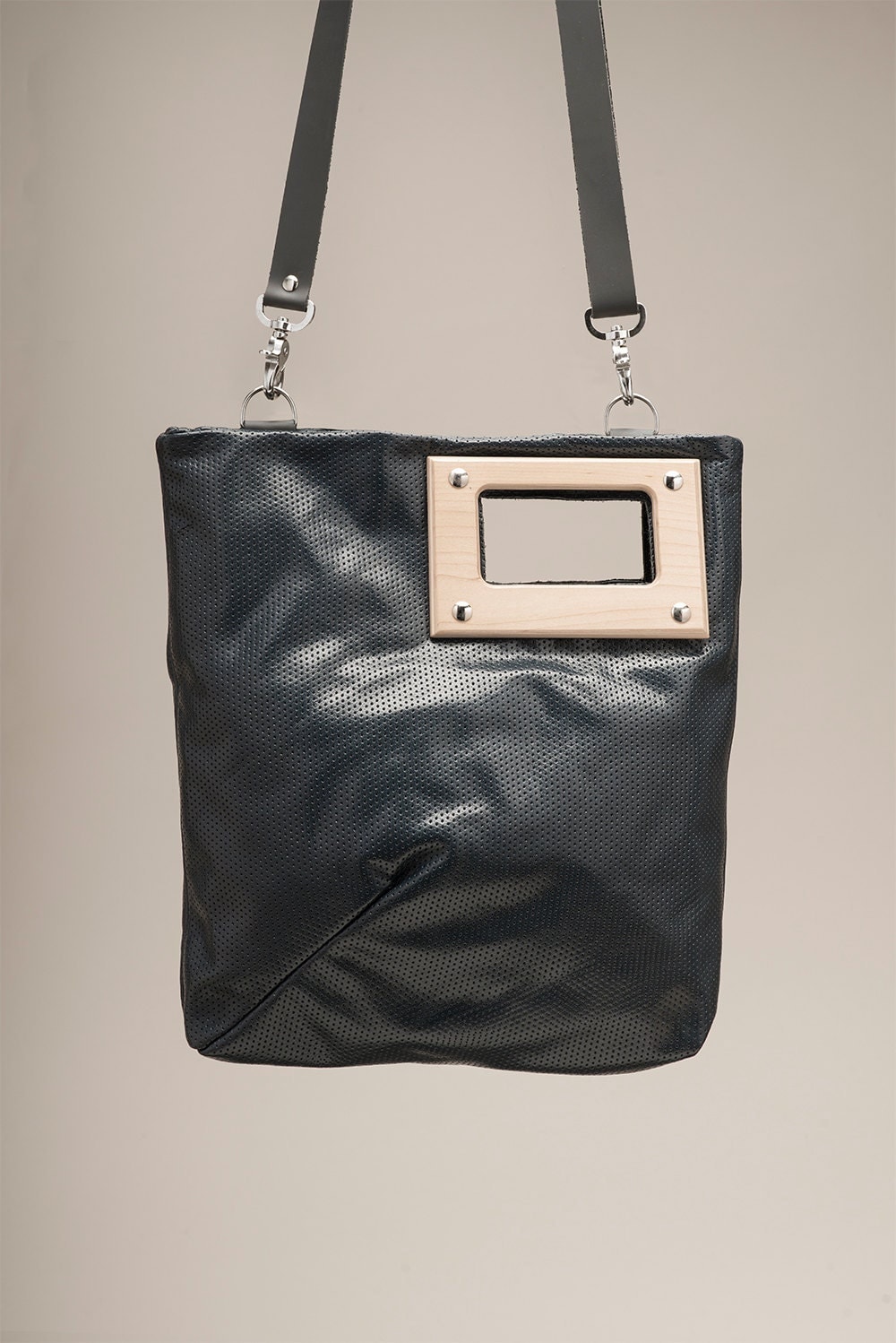 SALE Navy Blue leather handbag leather purse crossbody by VEINAGE