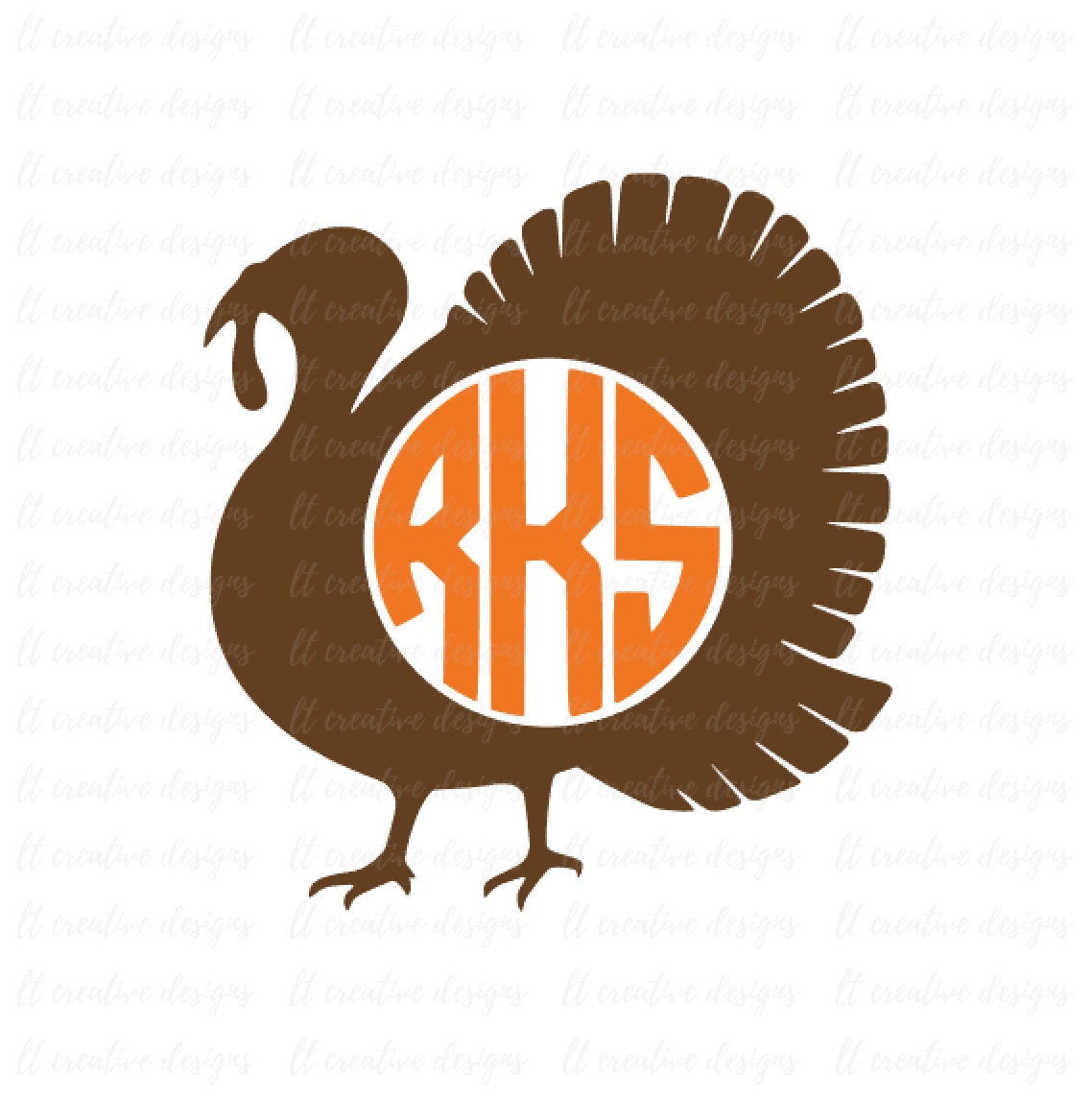 Download Turkey Monogram SVG Thanksgiving SVG Turkey SVG Svg Files
