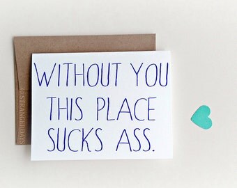 I miss you Card "Without You" Thinking of you, Long Distance Relationship card, Love Card, Missing you, Funny I miss you Card, Just because