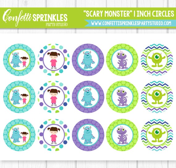 INSTANT DOWNLOAD Inc "Scary Monster" 4x6" 1" Inch Bottle cap image/Digital Collage Sheet Il_570xn