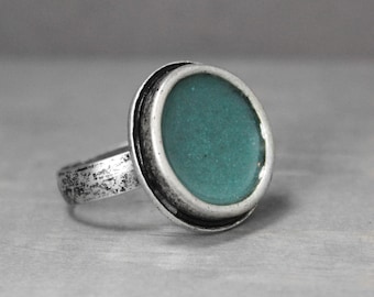 Turquoise Ring, Turquoise Inlay Ring, Adjustable Turquoise Ring, Pewter Ring, Statement Ring, Turquoise Jewelry, Large Turquoise Ring,