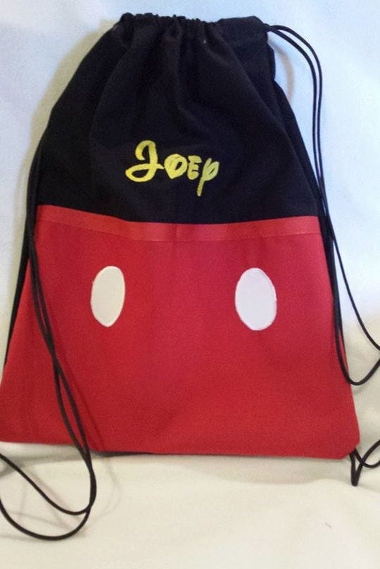 Disney Inspired drawstring backpack/ Mickey Mouse backpack/