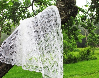 Wedding Shawl, estonian lace shawl, hand knit lace stole