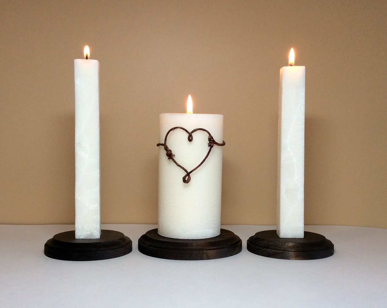 Unity Candle Set and Stand / Holder for Weddings Ceremony