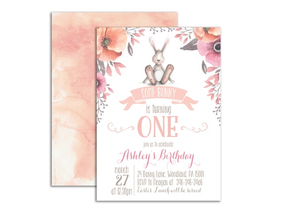 Some Bunny Is Turning One Invitation 7