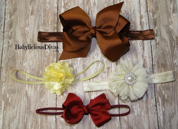 419 New baby headband gift sets 514   Gift Set, Thanksgiving Headband, Infant Headband, Hairbow Sets, Baby 