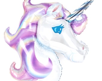Pastel Unicorn Balloon - Giant Unicorn Mylar Balloon - Unicorn Birthday Party Supplies // 1st Birthday Party Decor // Unicorn Party Decor