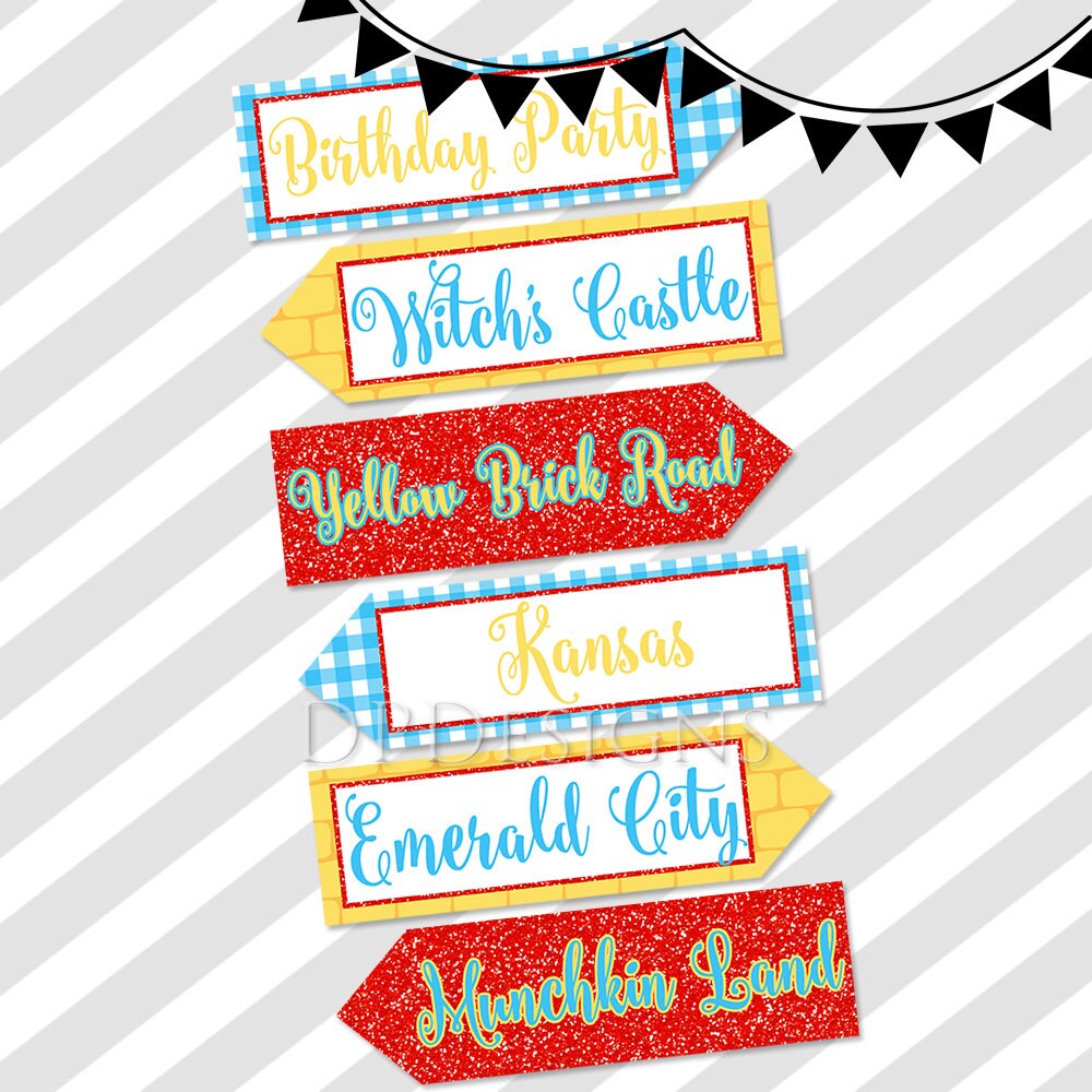 Wizard of Oz Directional Arrows INSTANT DOWNLOAD