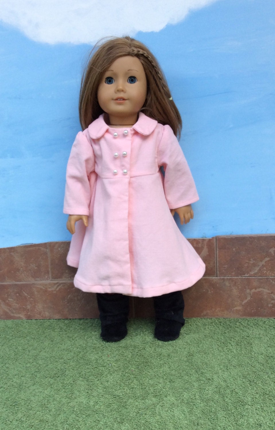 Doll Coat Light Pink Doll Coat Corduroy Doll Coat by DonnaDesigned