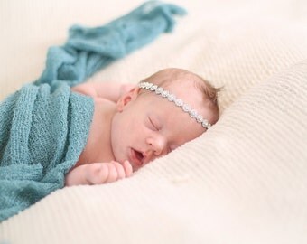 Rhinestone Infant Headband - Wedding Headband - Flower Girl Headband - Bridesmaid Headband - Prom Headband - Infant Photo Prop