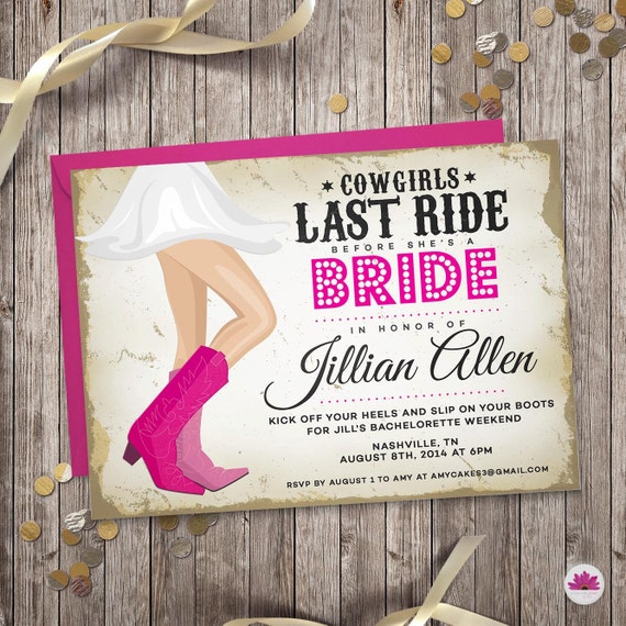 Country Bachelorette Party Invitations 5