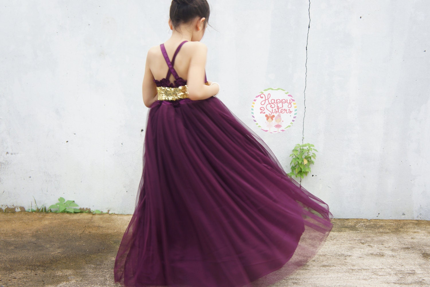 eggplant flower girl dresses