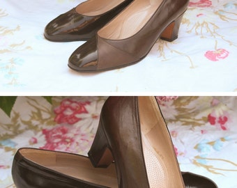 Shoes/heeled shoes Vero Cuoio, vintage leather, Brown, made in Italy size 37, wedding / party / ceremony