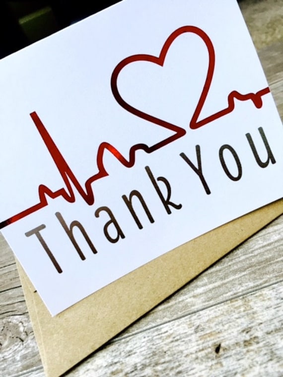 Nurse Thank You Card / Healthcare Note Cards: Set of 10