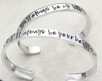 Mother Daughter Jewelry, Mother Daughter Bracelets, Mothers Day Gift, Gift for Mom from Daughter, Hand Stamped Cuff Bracelets