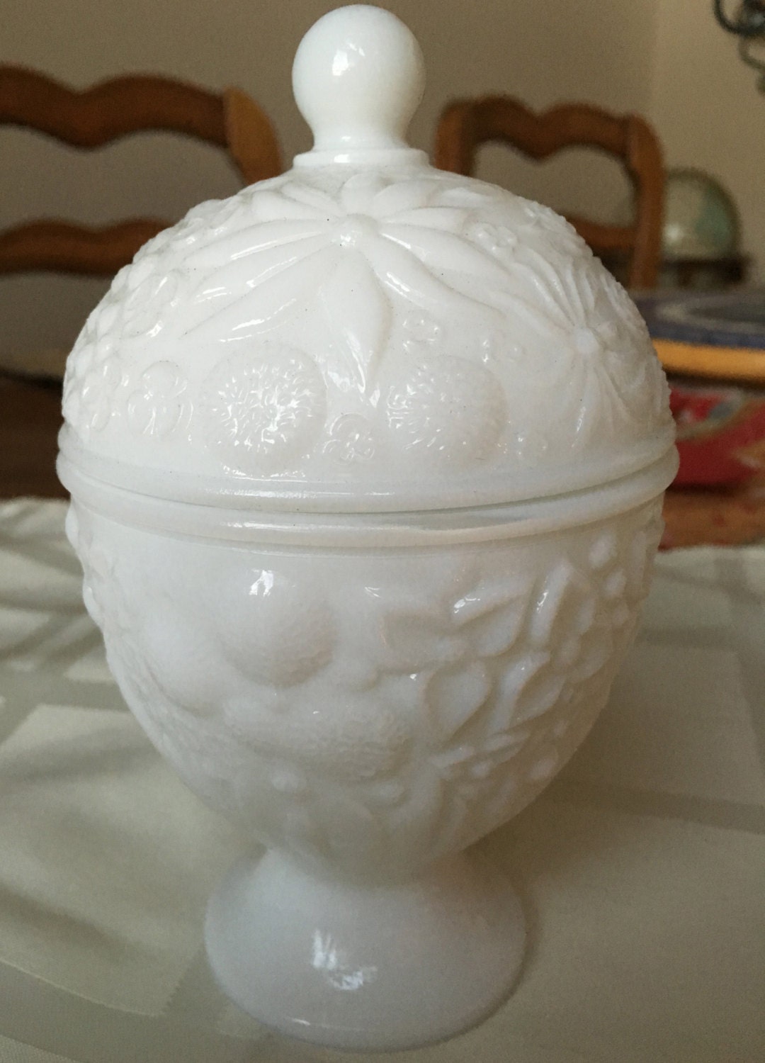 Avon White Milk Glass Vase or Candy Dish