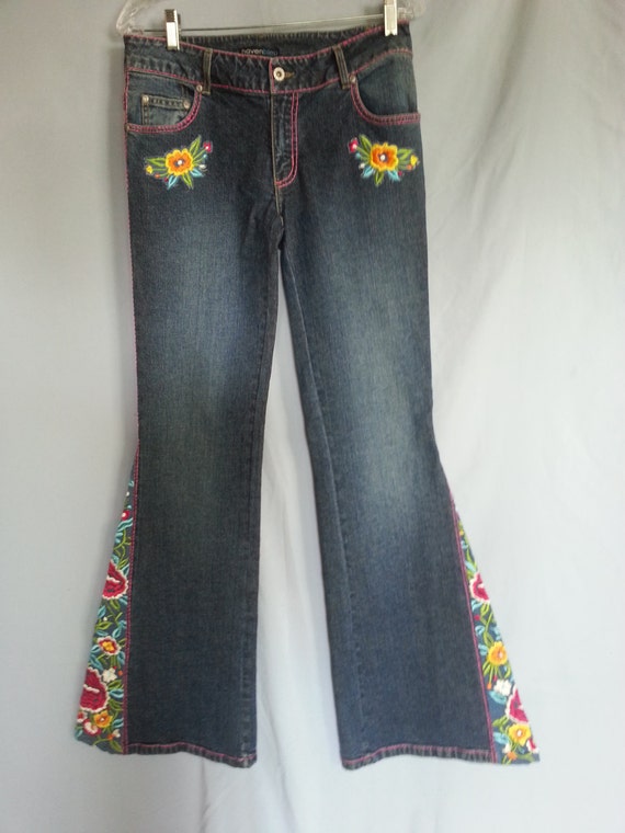 HavenBleu Jeans size 8 TALL Stretch Denim Embroidery