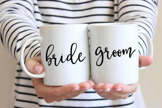 Bride and Groom Mug Set