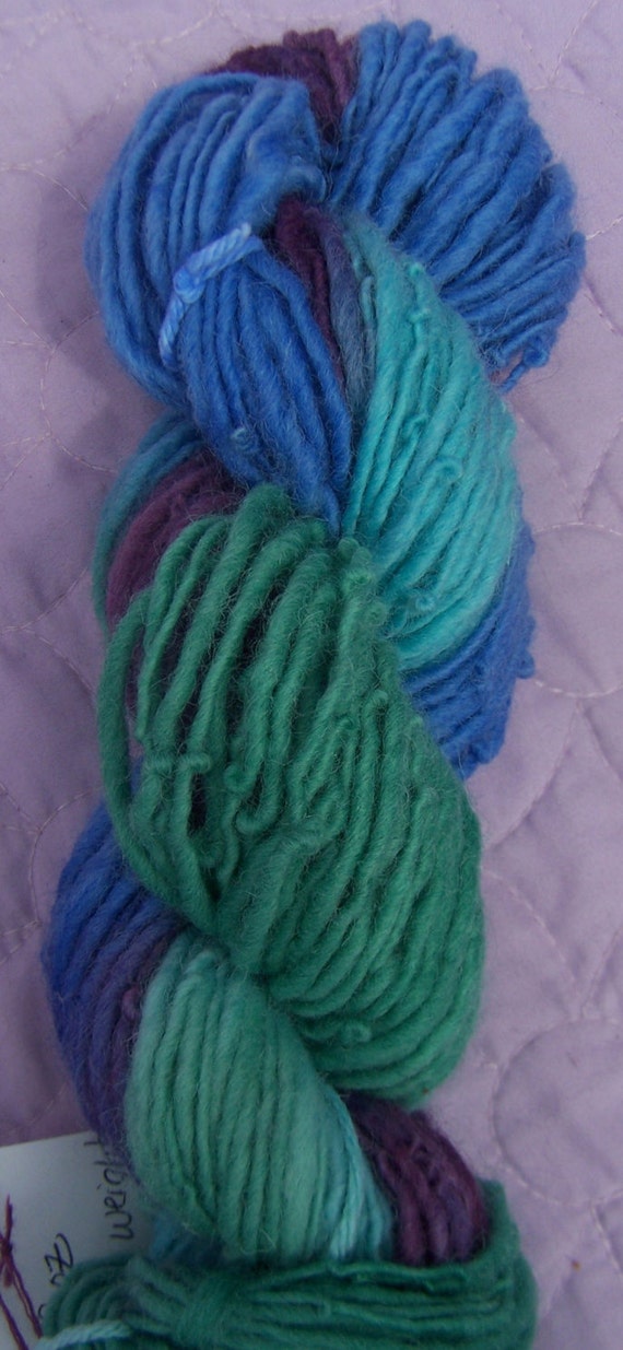 Handpainted jewel tone wool Handspun handpainted yarn