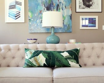 Banana Palm lumbar pillow cover - Palm Beach, Hollywood Regency, Tropical, Hawaiian