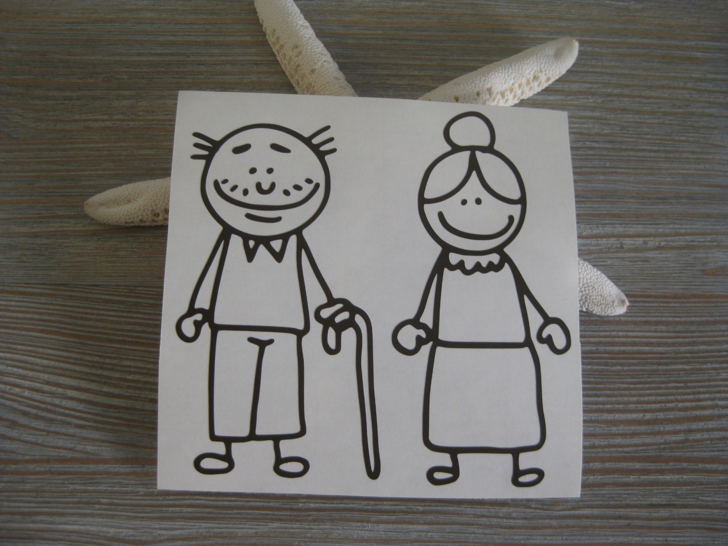 Grandma and Grandpa Car Decal Grandparents Car Decal Old