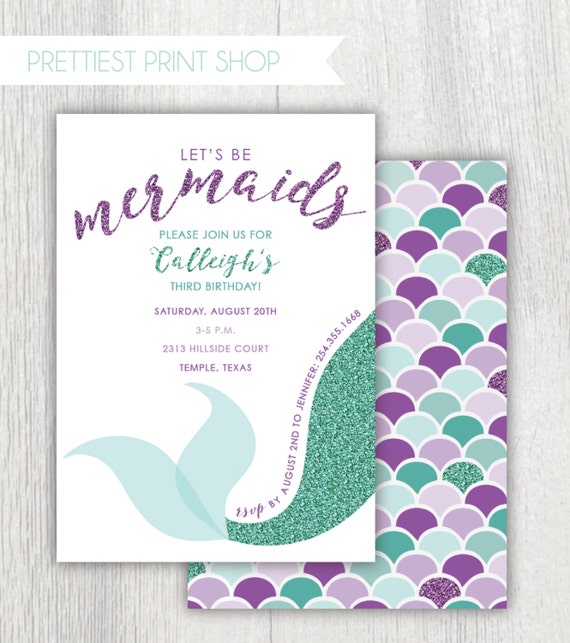 Mermaid Invitations Free Printable 6