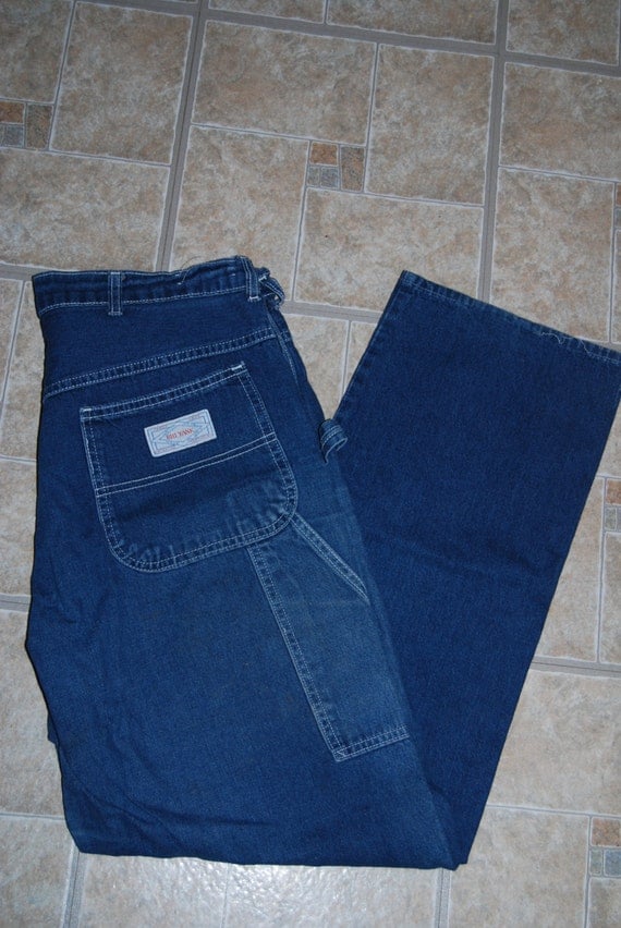 70s Big Yank carpenter mens jeans 34x31 blue denim USA Union