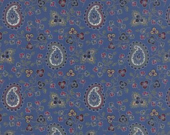 Paisley Lorraine Fabric - American Jane - Moda Fabric 21682 14 Blue - 1/2 yard