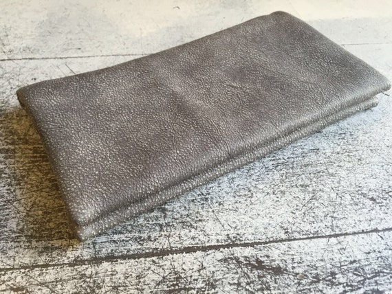 Distressed Grey Leather Wallet Soft Leather by LadyBirdesign