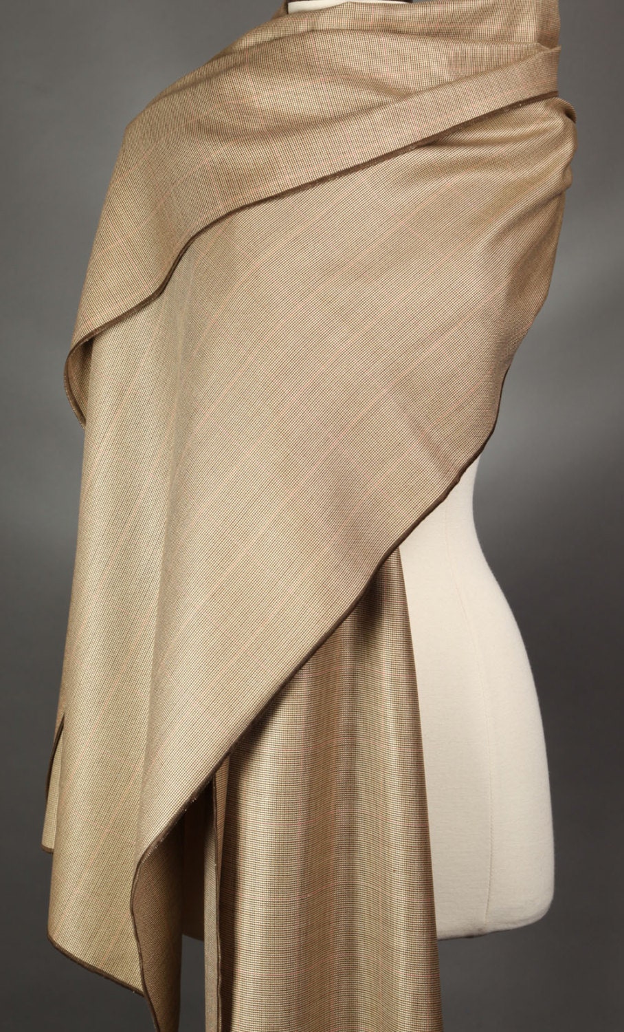 Beige Scarf Wool Silk Wide Long Scarves Beige Scarf Luxury