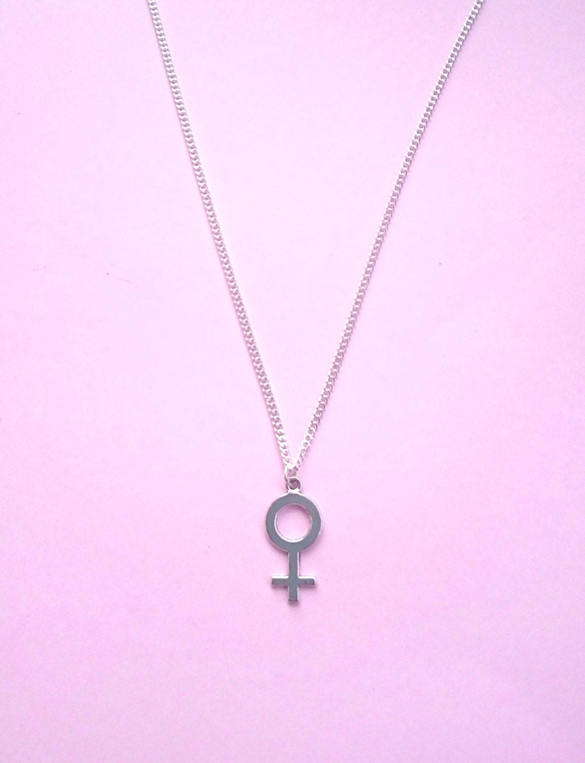 Large Feminist Symbol Necklace Female Symbol by catfightback