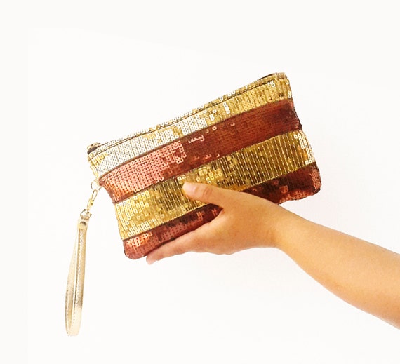 gold statement clutch